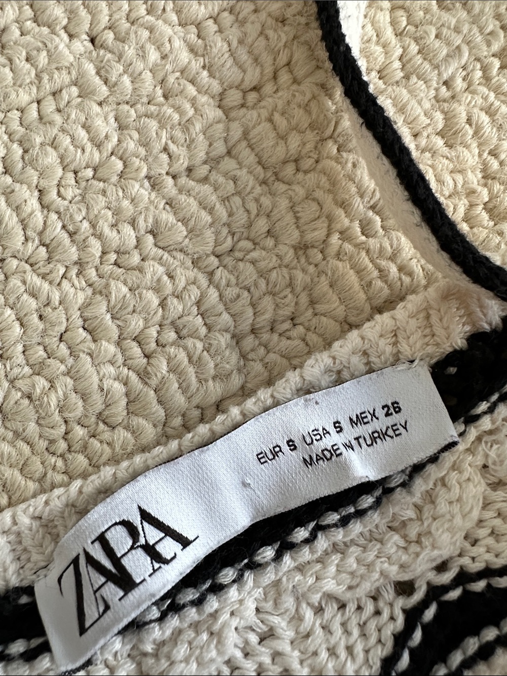 Zara Cream and Black Knit Maxi Dress - Picture 7 of 7